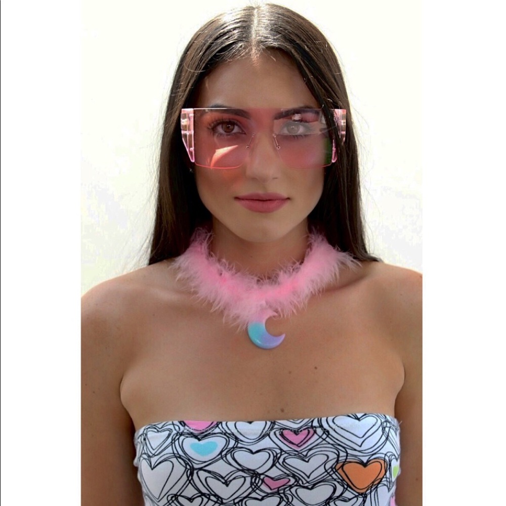 RAVE! Light-up Fuzzy Wuzzy Moon Choker